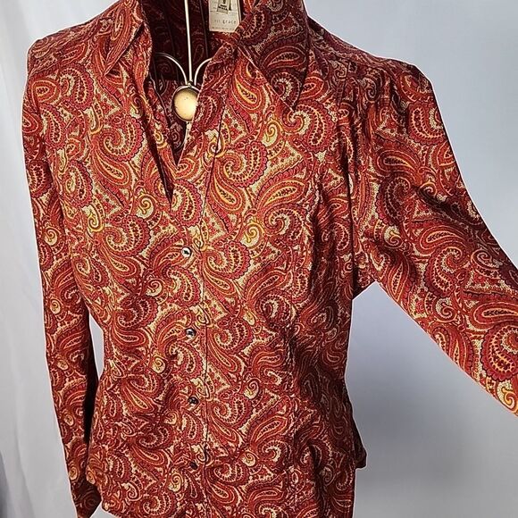 Vintage Craig Taylor Ltd. Size S Paisley Button~Up Shirt - Picture 3 of 4